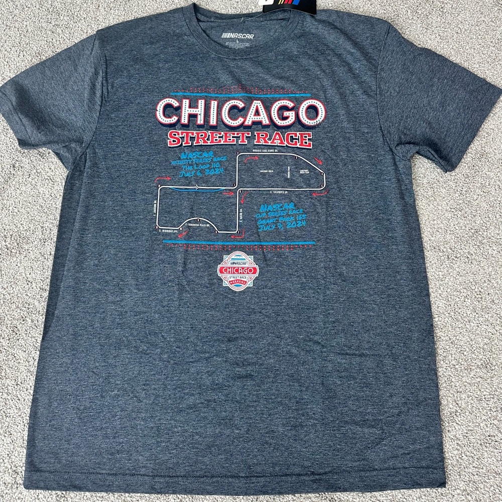 NWT NASCAR Chicago Street Race T Shirt Sz L